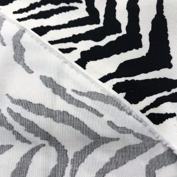 Baumwollsatin Zebra creme schwarz Italien